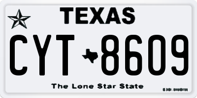 TX license plate CYT8609