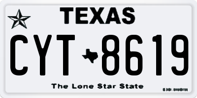 TX license plate CYT8619
