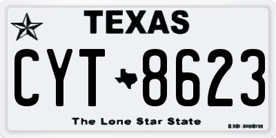 TX license plate CYT8623