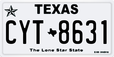 TX license plate CYT8631
