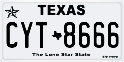 TX license plate CYT8666