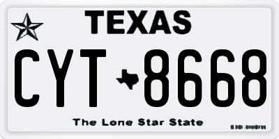 TX license plate CYT8668