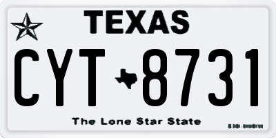 TX license plate CYT8731