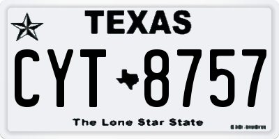 TX license plate CYT8757