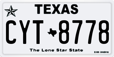 TX license plate CYT8778