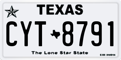 TX license plate CYT8791