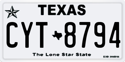 TX license plate CYT8794