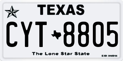 TX license plate CYT8805