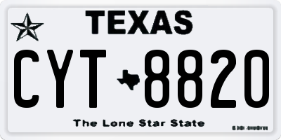 TX license plate CYT8820