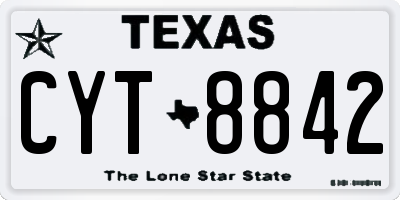 TX license plate CYT8842