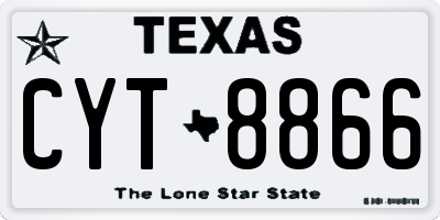 TX license plate CYT8866