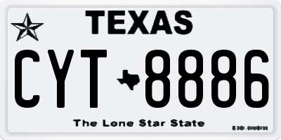 TX license plate CYT8886