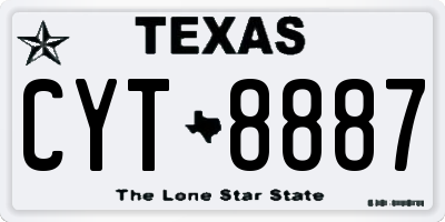 TX license plate CYT8887