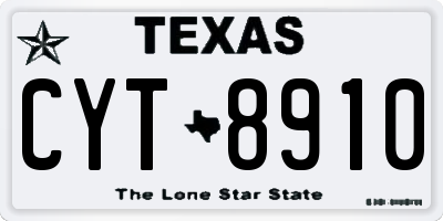 TX license plate CYT8910
