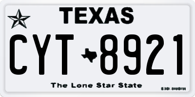 TX license plate CYT8921