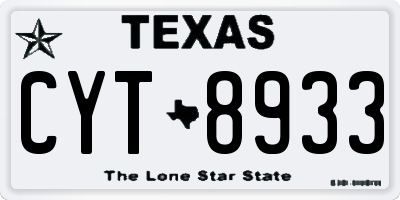 TX license plate CYT8933
