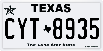 TX license plate CYT8935