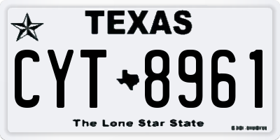 TX license plate CYT8961