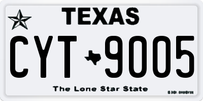 TX license plate CYT9005