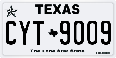TX license plate CYT9009