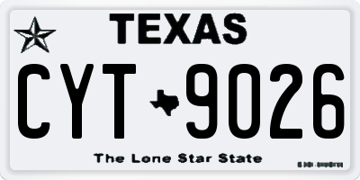 TX license plate CYT9026