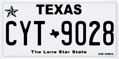 TX license plate CYT9028