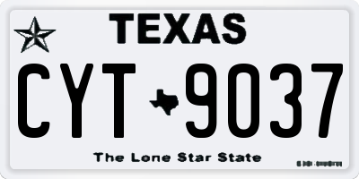 TX license plate CYT9037
