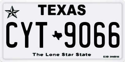 TX license plate CYT9066