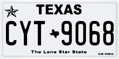 TX license plate CYT9068