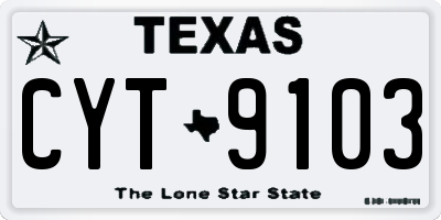 TX license plate CYT9103