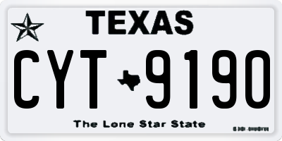 TX license plate CYT9190