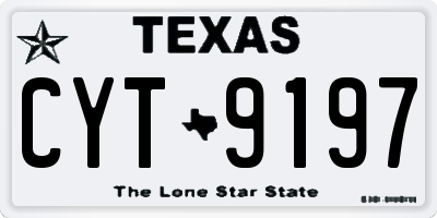 TX license plate CYT9197