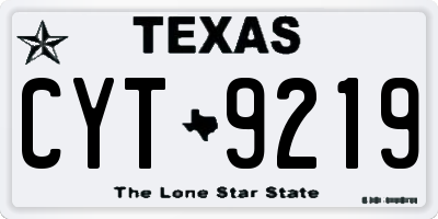 TX license plate CYT9219