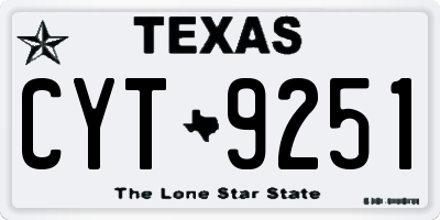 TX license plate CYT9251
