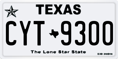 TX license plate CYT9300