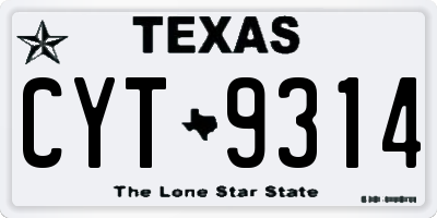 TX license plate CYT9314