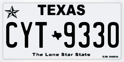 TX license plate CYT9330