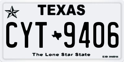 TX license plate CYT9406