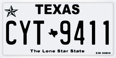 TX license plate CYT9411