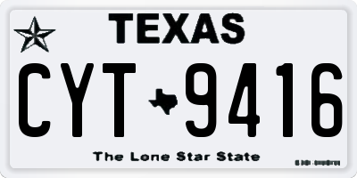 TX license plate CYT9416