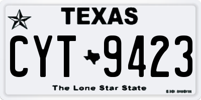 TX license plate CYT9423