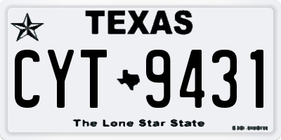 TX license plate CYT9431