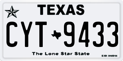 TX license plate CYT9433