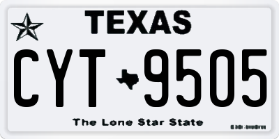 TX license plate CYT9505