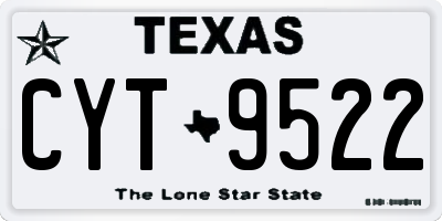 TX license plate CYT9522