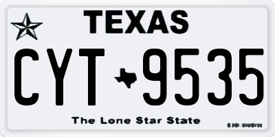 TX license plate CYT9535