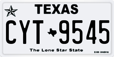 TX license plate CYT9545