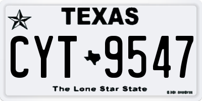 TX license plate CYT9547