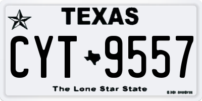 TX license plate CYT9557