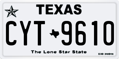 TX license plate CYT9610